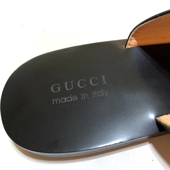 GG Gucci Marmont Black Leather Sandals - Picture 12 of 12